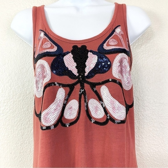 MNG By Mango Butterfly Sequin Tank Size M - Picture 4 of 6